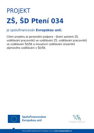 ZŠ a ŠD Ptení – projekt spolufinancovaný Evropskou unií