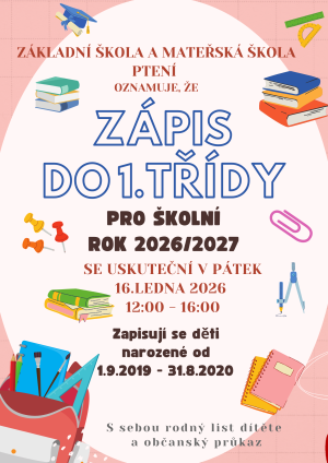Zápis do 1.třídy 2026- 2027